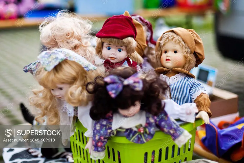 Dolls on a flea market