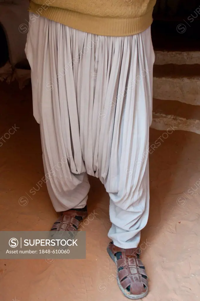 Traditional trousers of the Ibadis in the village of El Atteuf in the UNESCO World Heritage Site of M'zab, Algeria, Africa