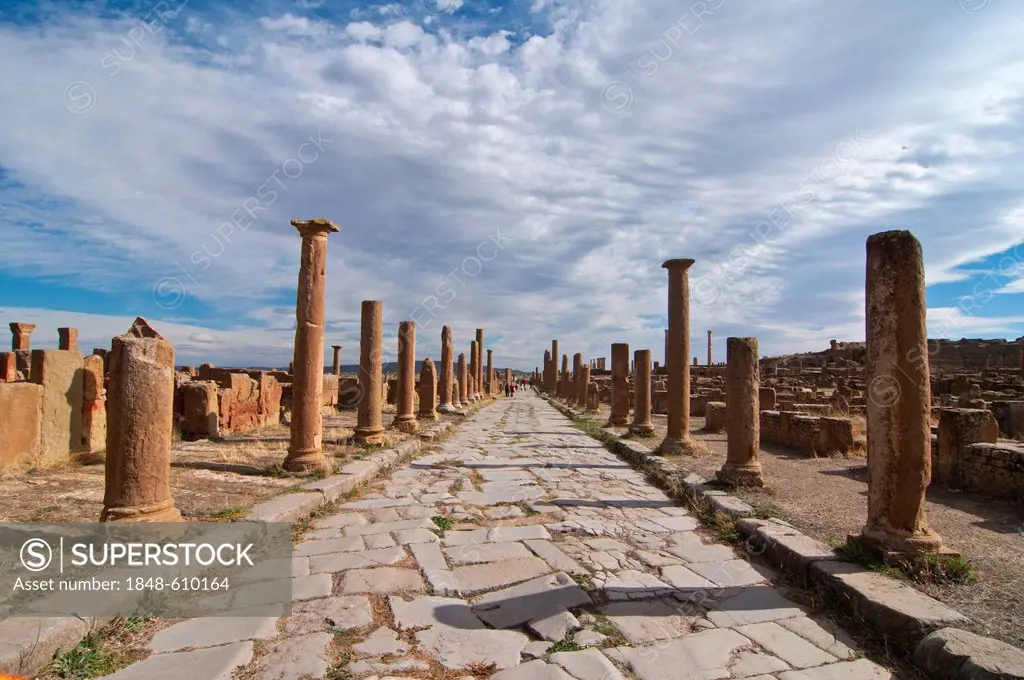 Roman ruins of Timgad, UNESCO World Heritage Site, Algeria, Africa