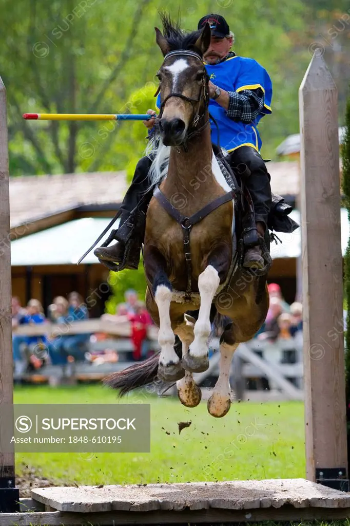 Horse riding, skill competition, Ueberetscher Ritt tournament, Eppan, South Tyrol, Italy, Europe