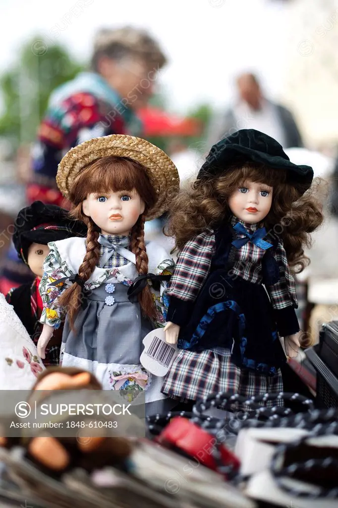 Dolls on a flea market