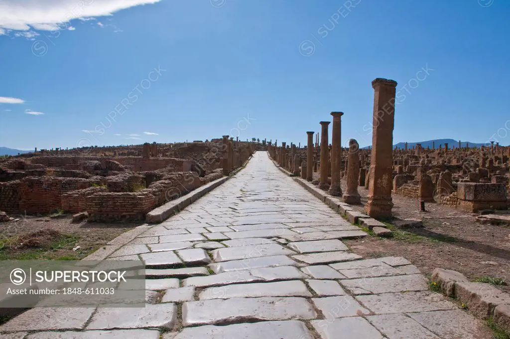 Roman ruins of Timgad, UNESCO World Heritage Site, Algeria, Africa