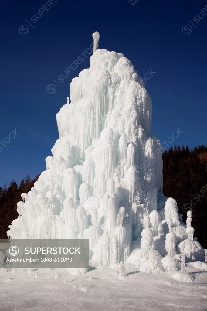 Sculpture made of ice, Toblach, Pustertal valley, province of Bolzano-Bozen, Italy, Europe