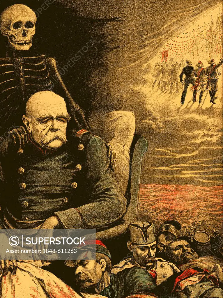 Otto von Bismarck, German politician and general, 1815 - 1898, historical illustration, 1893