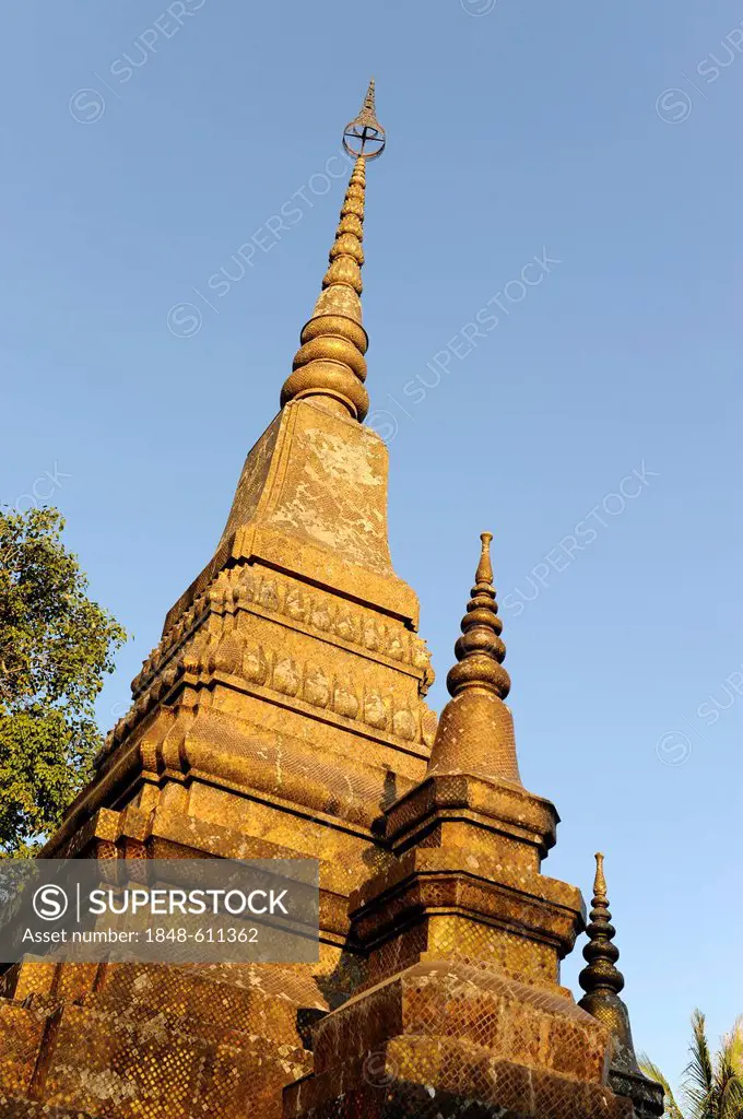Stupa, Wat That Luang temple, Luang Prabang, Laos, Southeast Asia, Asia