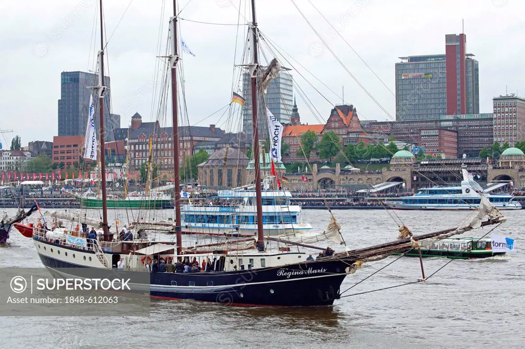 Regina Maris sailing ship, parade of ships, anniversary of the Port of Hamburg, Germany, Europe
