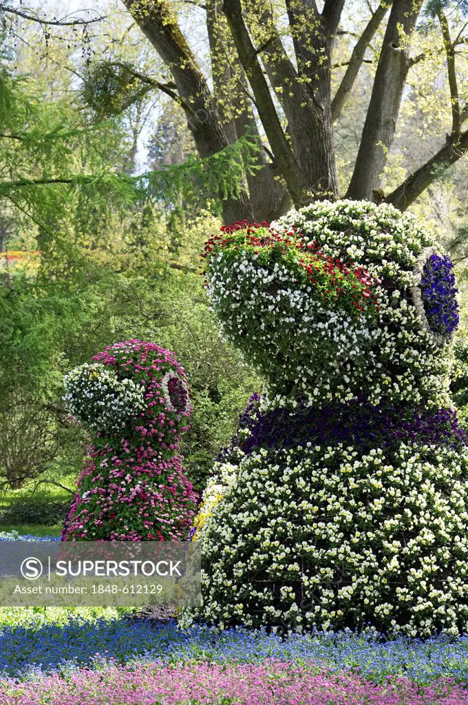 Flower sculptures, Mainau Island, Baden-Wuerttemberg, Germany, Europe