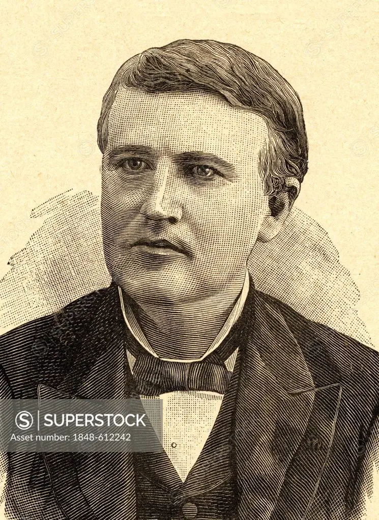 Thomas Alva Edison, US-american inventor, scientist and businessman, 1847 - 1931, historical illustration, 1900