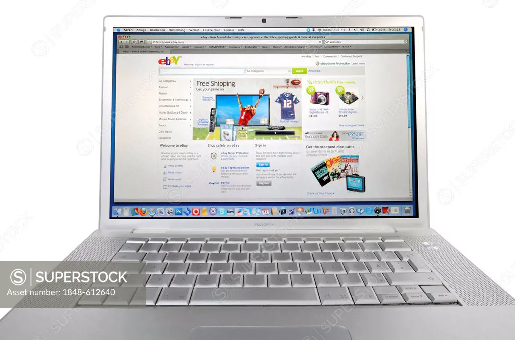 Ebay.com, online shopping, displayed on an Apple MacBook Pro