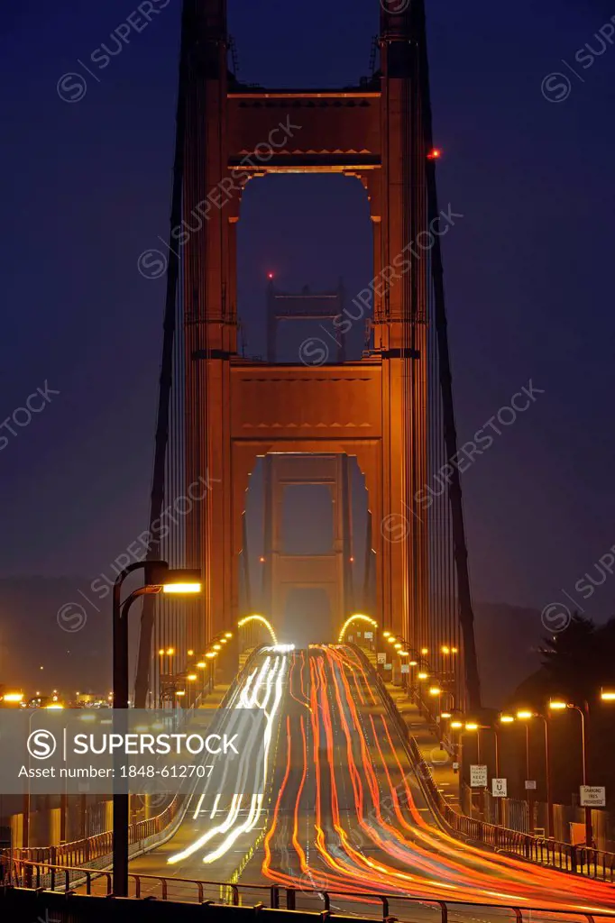 Golden Gate Bridge at dawn, San Francisco, California, USA