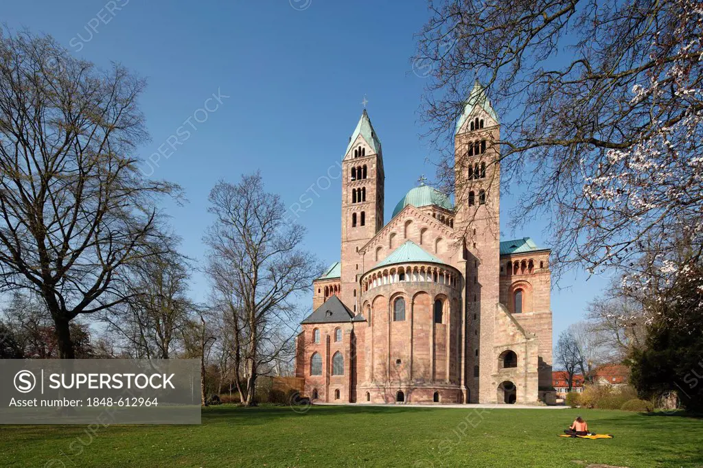 Speyer Cathedral, Kaiserdom zu Speyer cathedral, eastern facade with apse, Speyer, Rhineland-Palatinate, Germany, Europe