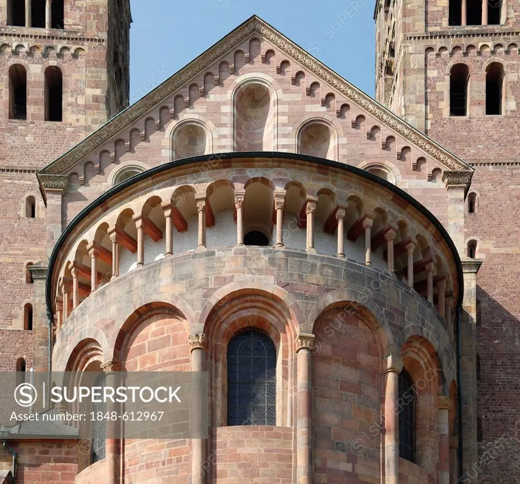 Speyer Cathedral, Kaiserdom zu Speyer cathedral, apse, Speyer, Rhineland-Palatinate, Germany, Europe, NON EXCLUSIVE USAGE: BOOK COVER, D-A-CH, 15.04.2...