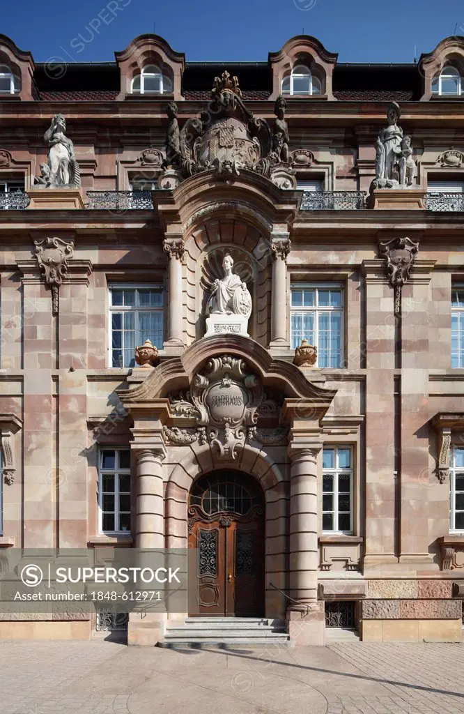 Entrance of a town house, Maximilianstrasse street, Speyer, Rhineland-Palatinate, Germany, Europe