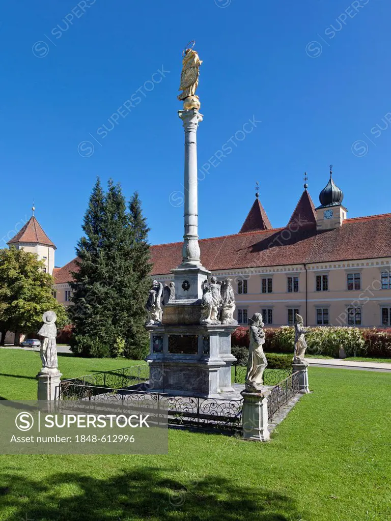 Plague column in Seckau, Styria, Austria, Europe