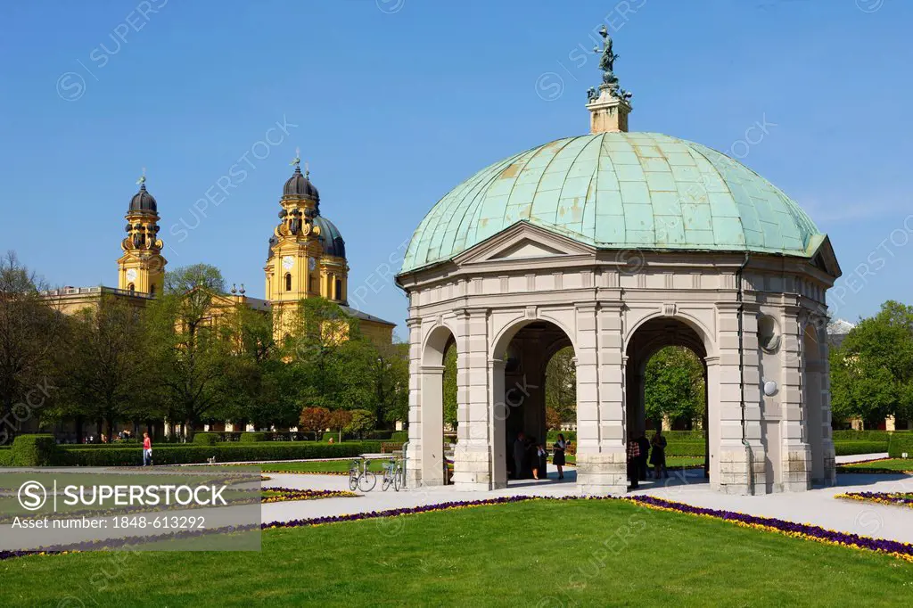 Dianatempel, pavilion for the goddess Diana, Theatine Church, Munich, Bavaria, Germany, Europe