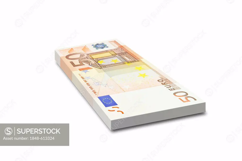 Bundle of 50 euro bank notes