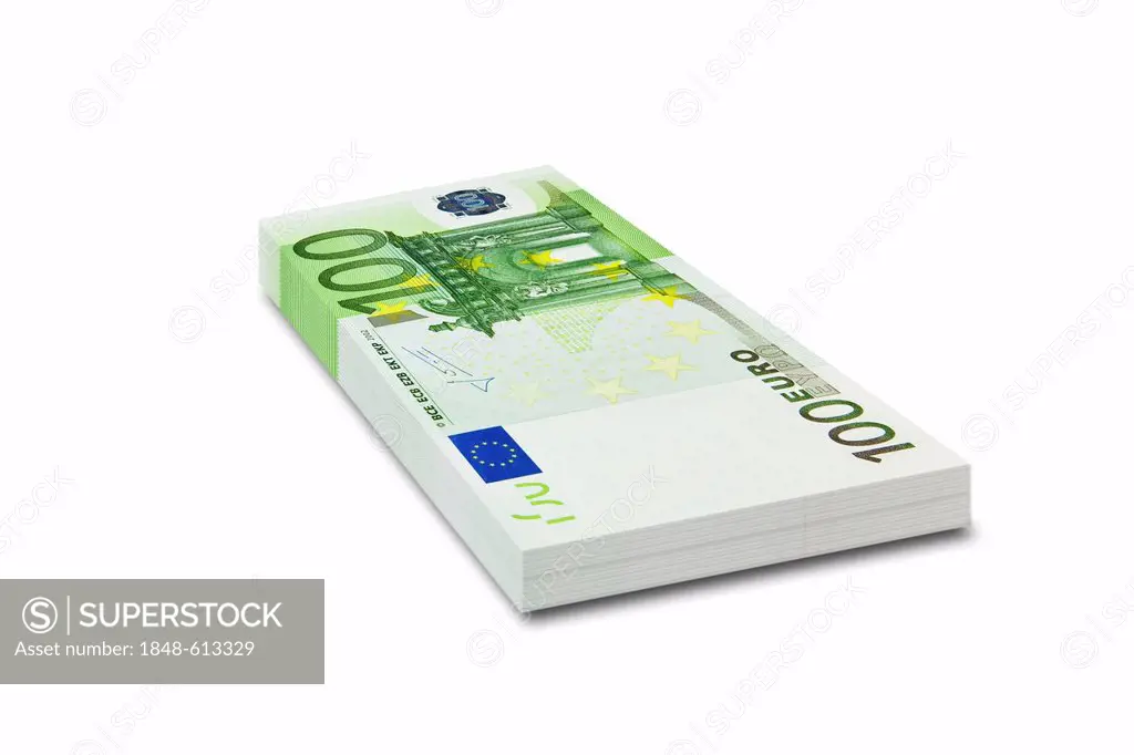 Bundle of 100 euro bank notes