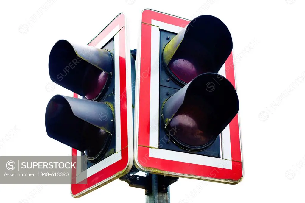 Traffic light at a railway crossing