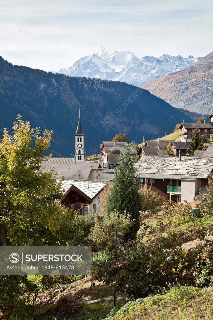 Safrandorf Mund, village of saffron, in the mountains of the canton of Valais, Switzerland, Europe