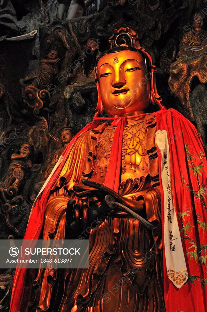 Large Buddha statue, Jade Buddha Temple, Shanghai, China, Asia