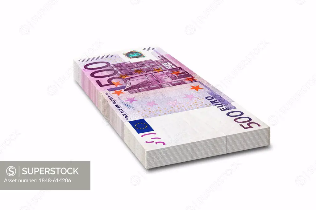 Bundle of 500 euro bank notes