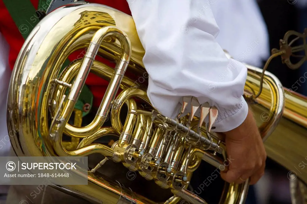 Tuba, musical instrument, province of Bolzano-Bozen, Italy, Europe