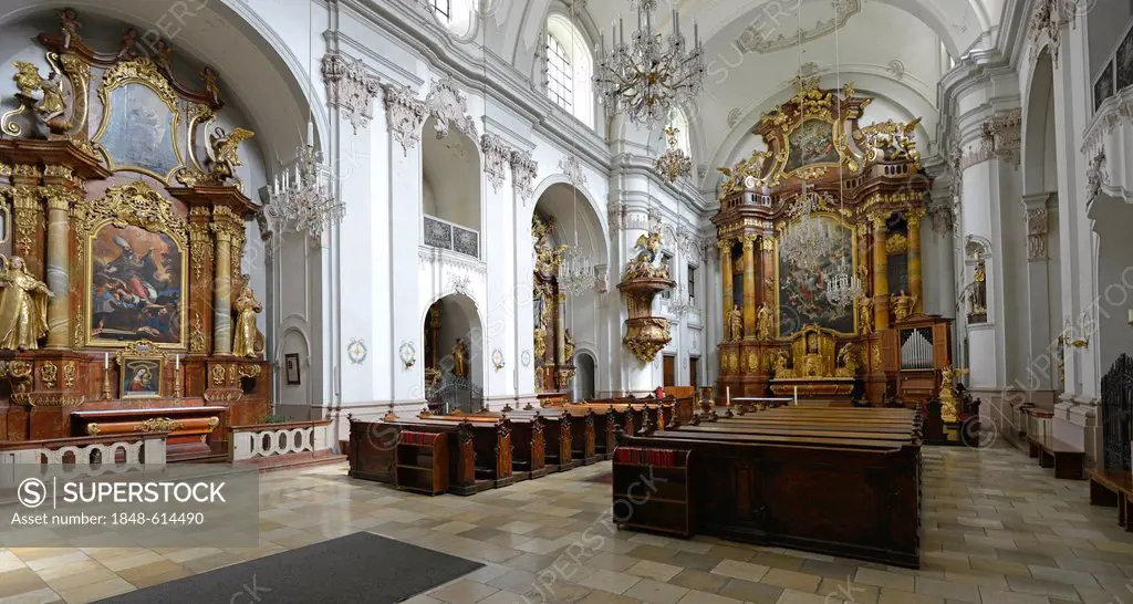 Interior view, altarpieces by Bartolomeo Altomonte, former Ursuline church, monastery church after Johann Haslinger, cultural heritage, Linz, Upper Au...