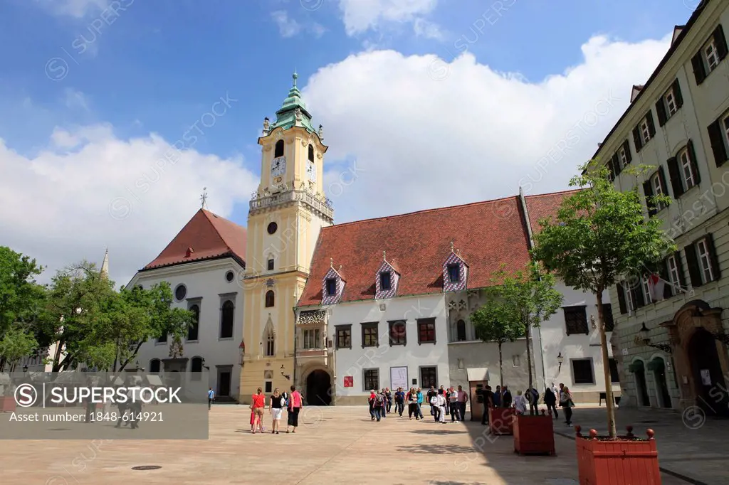 The Old Town Hall at the main square of the Old Town, Bratislava, Slovak Republic, Europe, PublicGround
