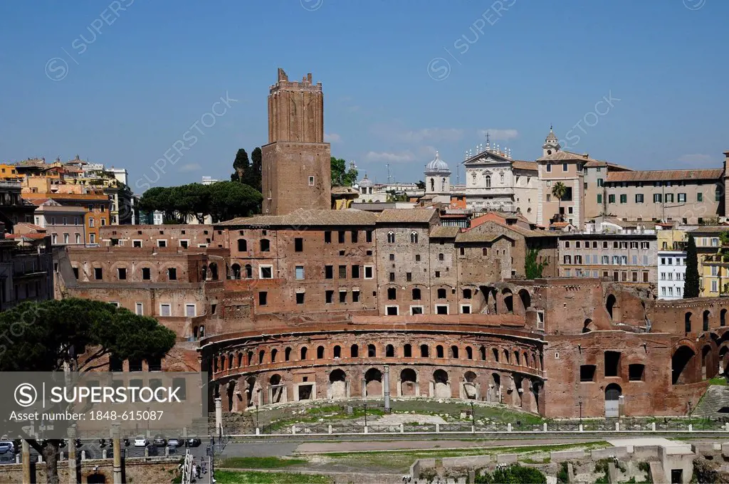 Trajan's Market and Torre delle Milizie, Tower of the Militia, Rome, Italy, Europe