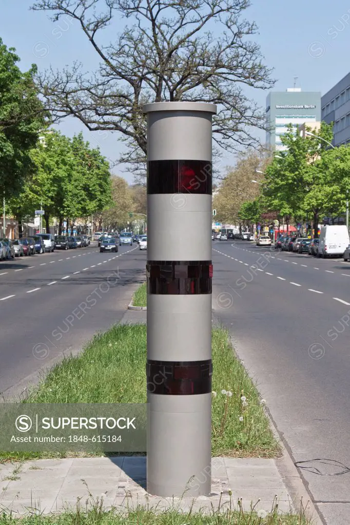 PoliScan speed camera tower, Vitronic, LIDAR, Light Detection and Ranging technology, Guentzelstrasse, Berlin, Germany, Europe