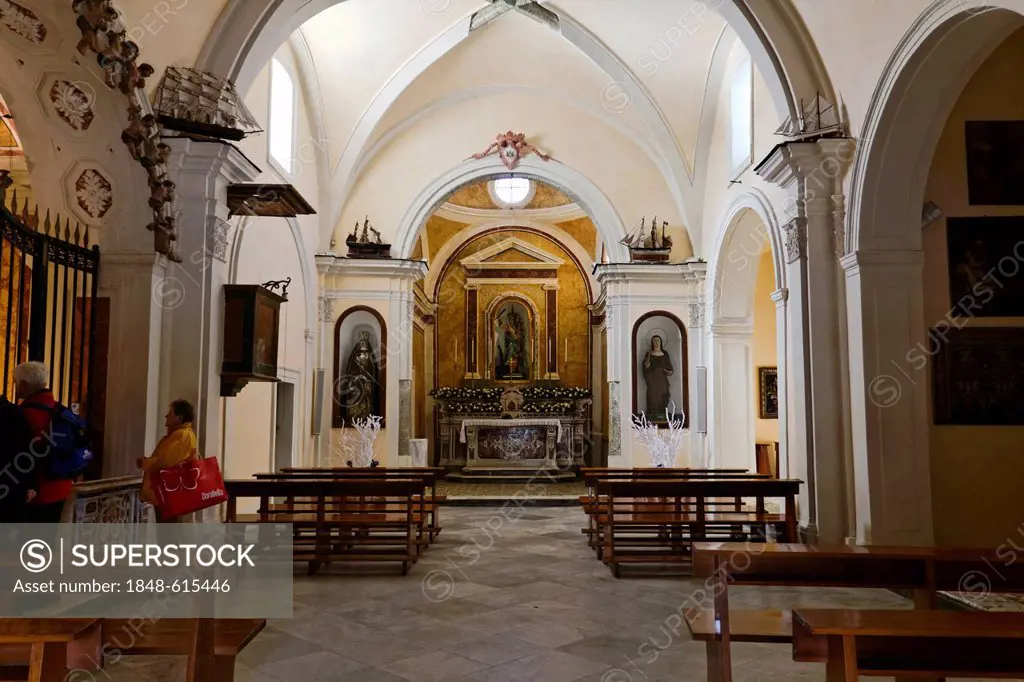 Interior of Santa Maria del Soccorso Church, Forio, historic centre, Ischia Island, Campania, South Italy, Europe