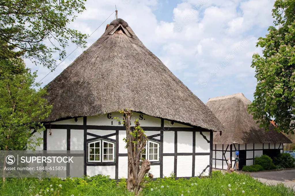 Half-timbered house, Sieseby, Schlei, Schleswig-Holstein, Germany, Europe