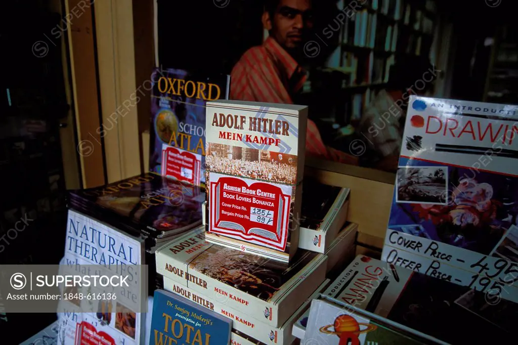 Adolf Hitler's book Mein Kampf on sale at a book store, Mumbai or Bombay, Maharashtra, India, Asia