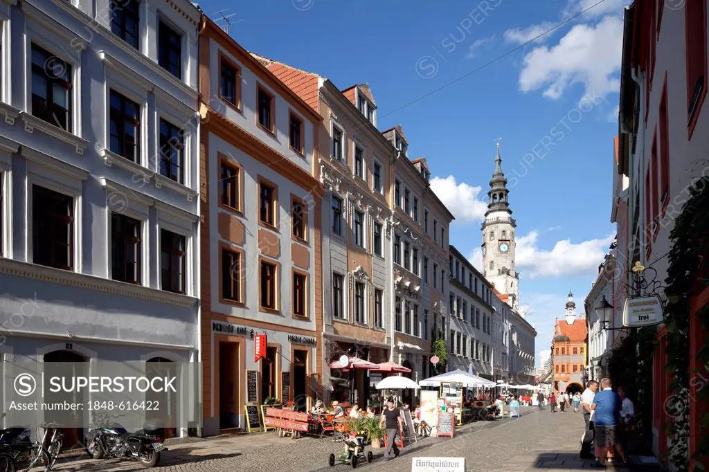 Historic commercial buildings, Bruederstrasse street, Goerlitz, Upper Lusatia, Lusatia, Saxony, Germany, Europe, PublicGround