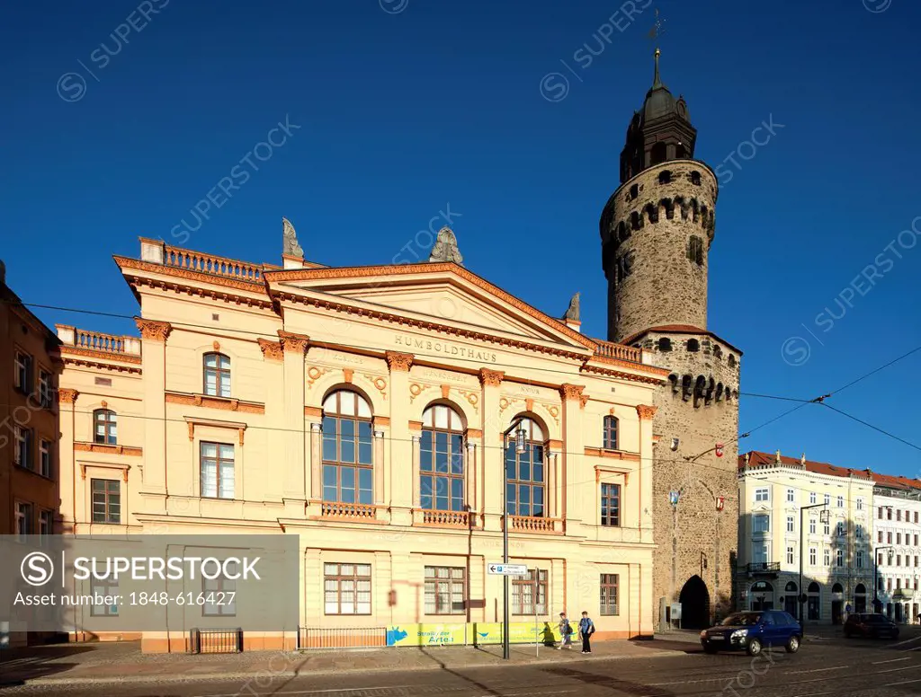 Humboldthaus building, State Museum of Natural History, Reichenbacher Turm tower, Goerlitz, Upper Lusatia, Lusatia, Saxony, Germany, Europe, PublicGro...