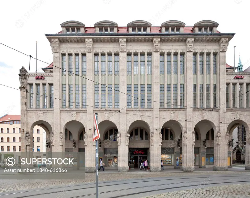 Zum Strauss, historic department store, Karstadt, Hertie, Art Nouveau, Goerlitz, Upper Lusatia, Lusatia, Saxony, Germany, Europe, PublicGround