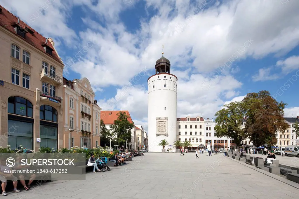 Frauenturm tower or Dicker Turm tower, Goerlitz, Upper Lusatia, Lusatia, Saxony, Germany, Europe, PublicGround
