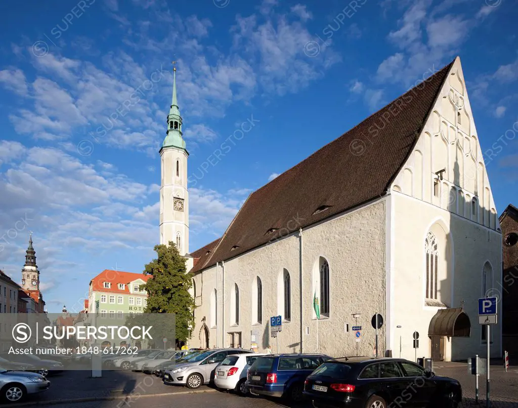 Dreifaltigkeitskirche church, a former Franciscan monastery, Obermarkt square, Goerlitz, Upper Lusatia, Lusatia, Saxony, Germany, Europe, PublicGround