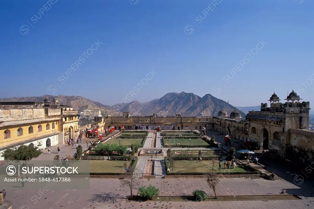 Amer Fort, Amber Fort or Amber Palace, Jaipur, Rajasthan, India, Asia
