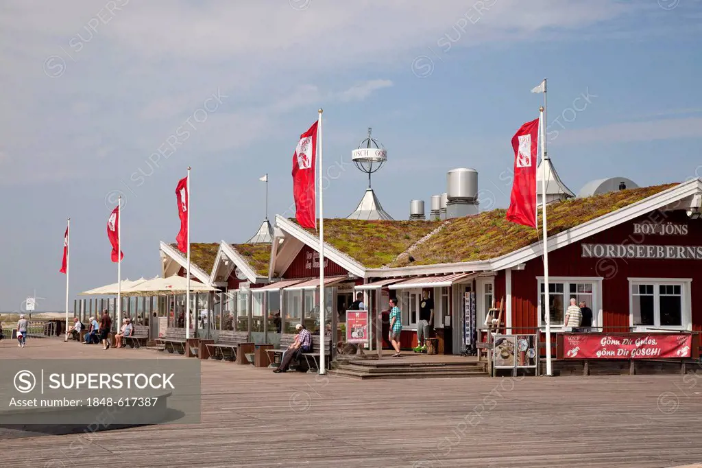 Gosch restaurant on the pier in St. Peter-Ording, district of North Friesland, Schleswig-Holstein, Germany, Europe