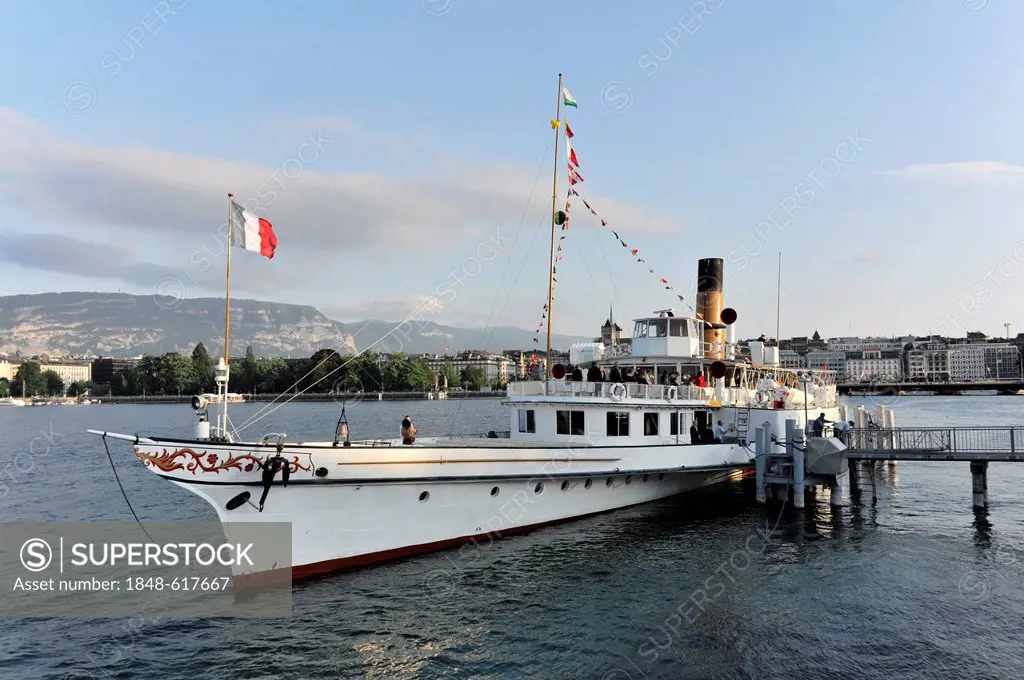 Simplon pleasure boat, Geneva, Lake Geneva, Switzerland, Europe