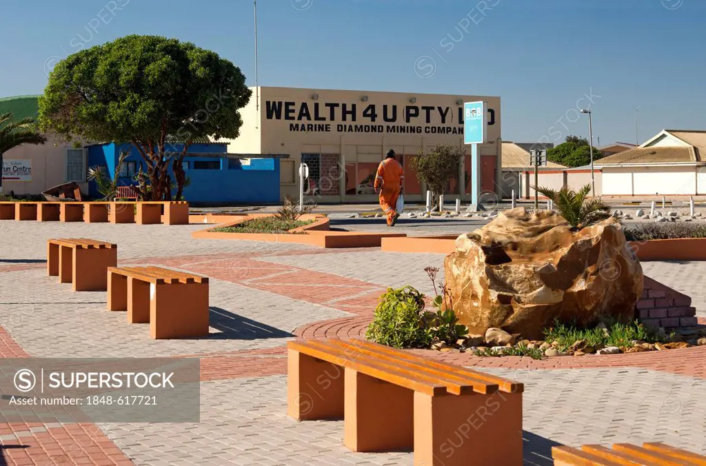 Square in the town centre of Port Nolloth, Northern Cape province, South America, Africa