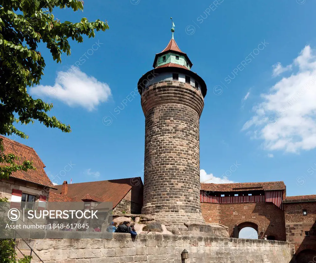 Tower of the Kaiserburg, Imperial Castle, Nuremberg, Middle Franconia, Franconia, Bavaria, Germany, Europe
