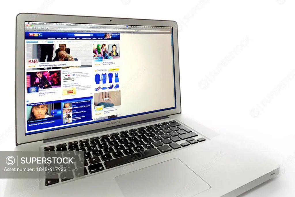 RTL, television company, website displayed on the screen of an Apple MacBook Pro