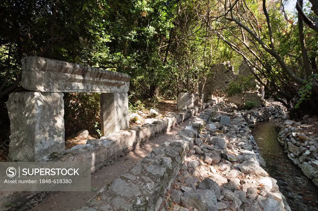 Water supply system, ancient city of Olympos, Lycia, Turkey, Asia Minor