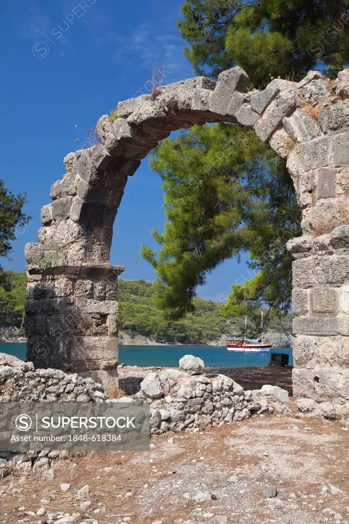 Aqueduct, ancient city of Phaselis, Lycia, Turkey, Asia Minor