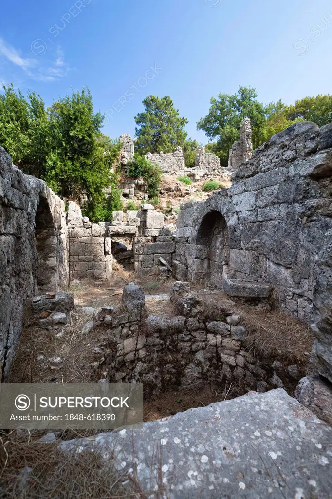 Roman public bath, ancient city of Phaselis, Lycia, Turkey, Asia Minor