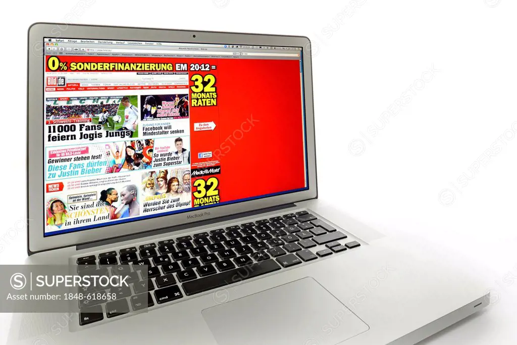 Bild, newspaper website displayed on the screen of an Apple MacBook Pro
