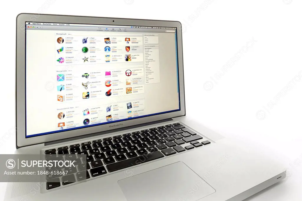 Apple App Store, website displayed on the screen of an Apple MacBook Pro
