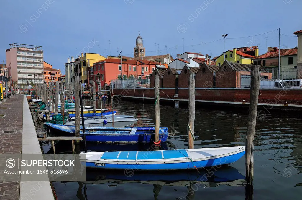 Boats, channel, Chioggia, Veneto, Italy, Europe